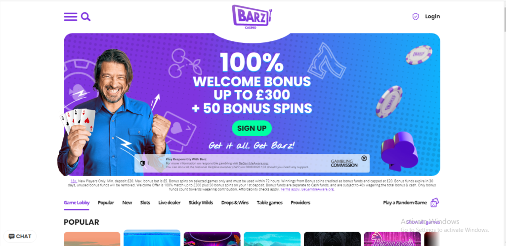Barz-casino-homepage-and-welcome-bonus-1024x499 Barz Casino by White Hat Gaming Review