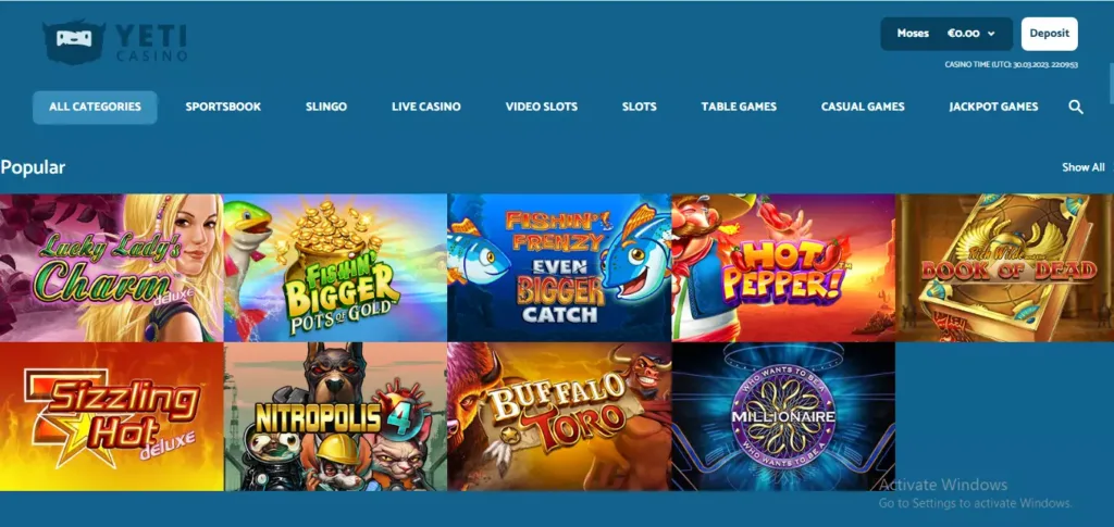 YETI-CASINO-GAME-SELECTION-1024x485 Yeti Casino by L&L Europe LTD Review