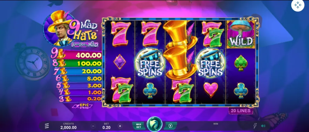 9-hats-Gameplay-1024x438 9 Mad Hats Slot Review