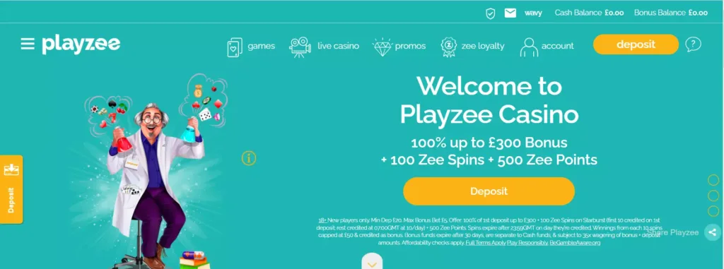 Playzee-Homepage-1024x381 Playzee Casino Review