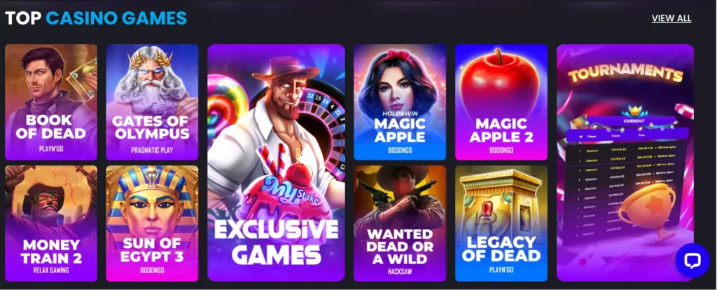 Game-selection-1024x414 MyStake Casino Review