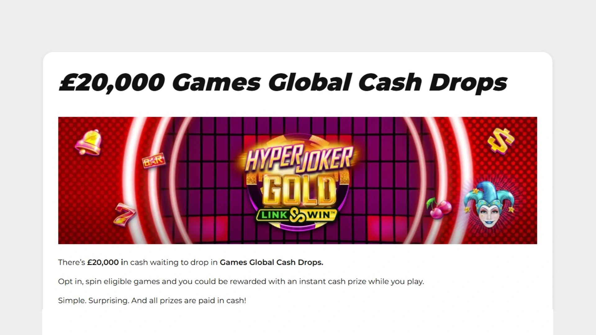 32RedGlobalCashDrops 32 Red Casino Review