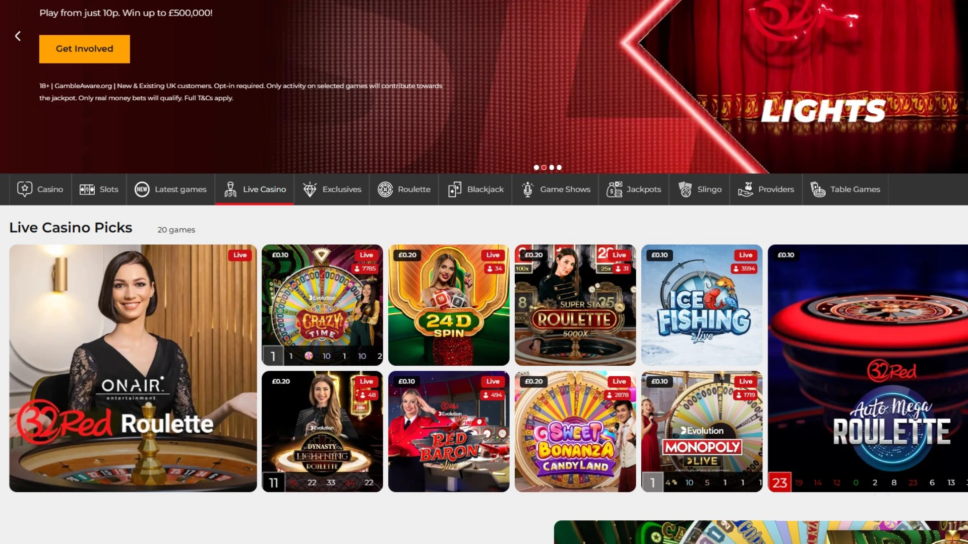 32RedLiveCasino 32 Red Casino Review