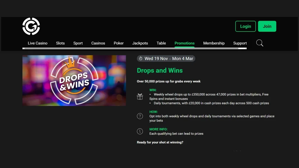 DropsAndWins-1024x576 Grosvenor Casino Review