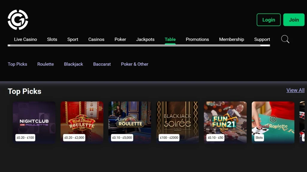 GrosvenorTableGames-1024x576 Grosvenor Casino Review