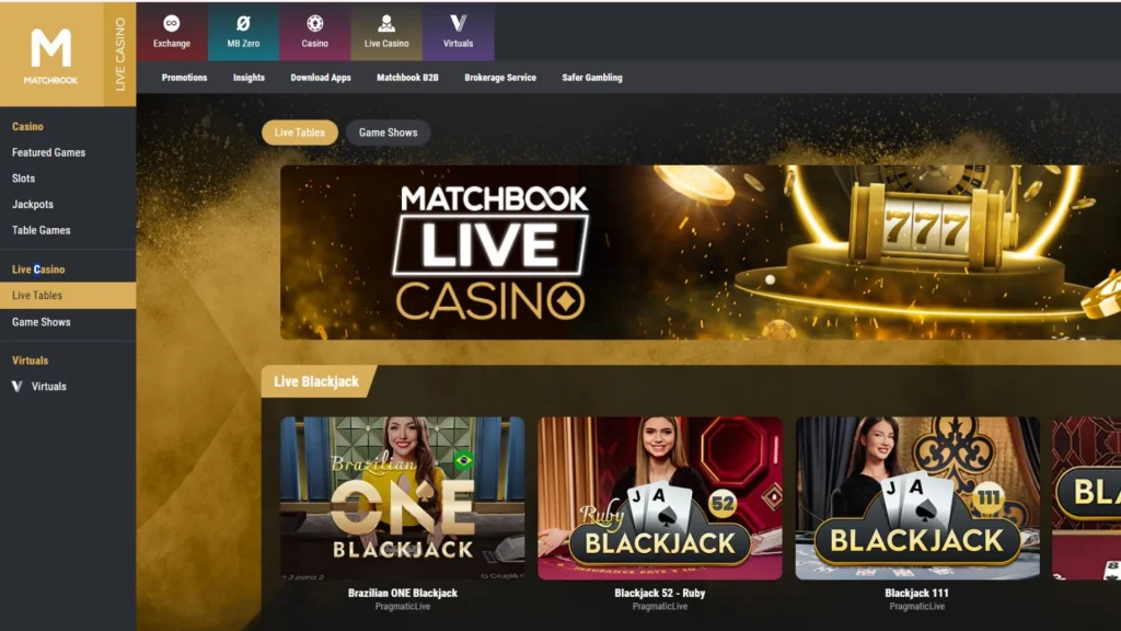 LiveTables-1024x576 Matchbook Casino Review
