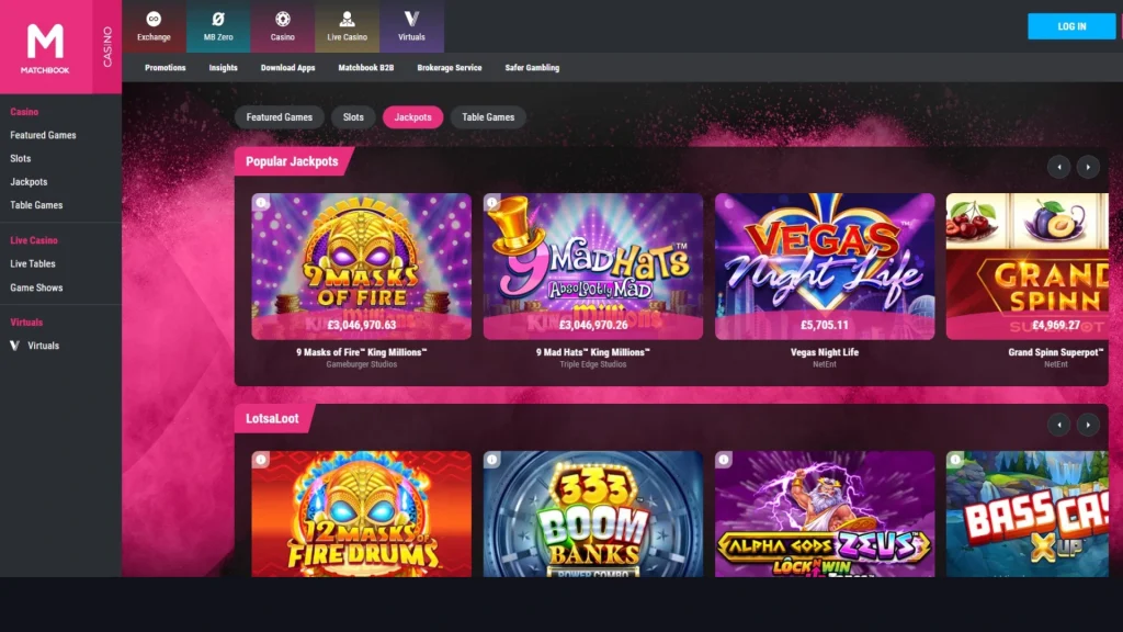 MatchbookJackpots-1024x576 Matchbook Casino Review