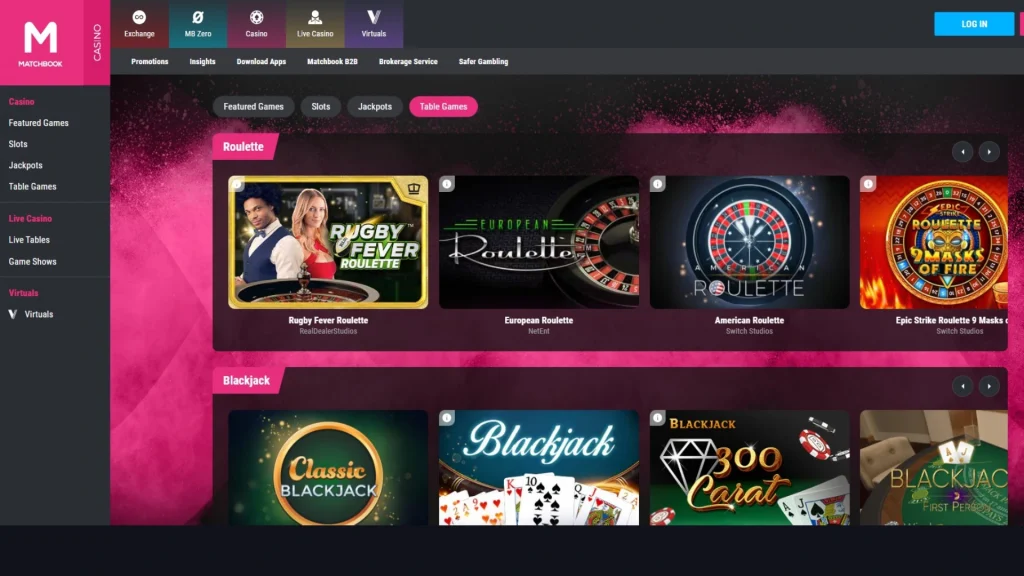 Table-Games-1024x576 Matchbook Casino Review