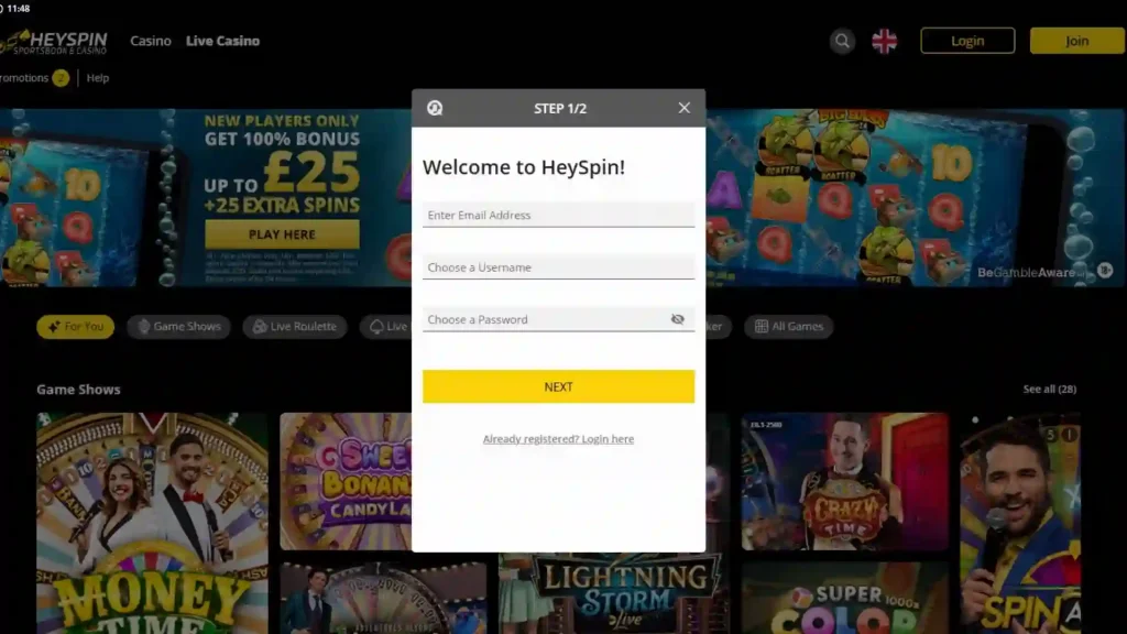HeySpin-Registration-1920_1080-1024x576 HeySpin Casino Review