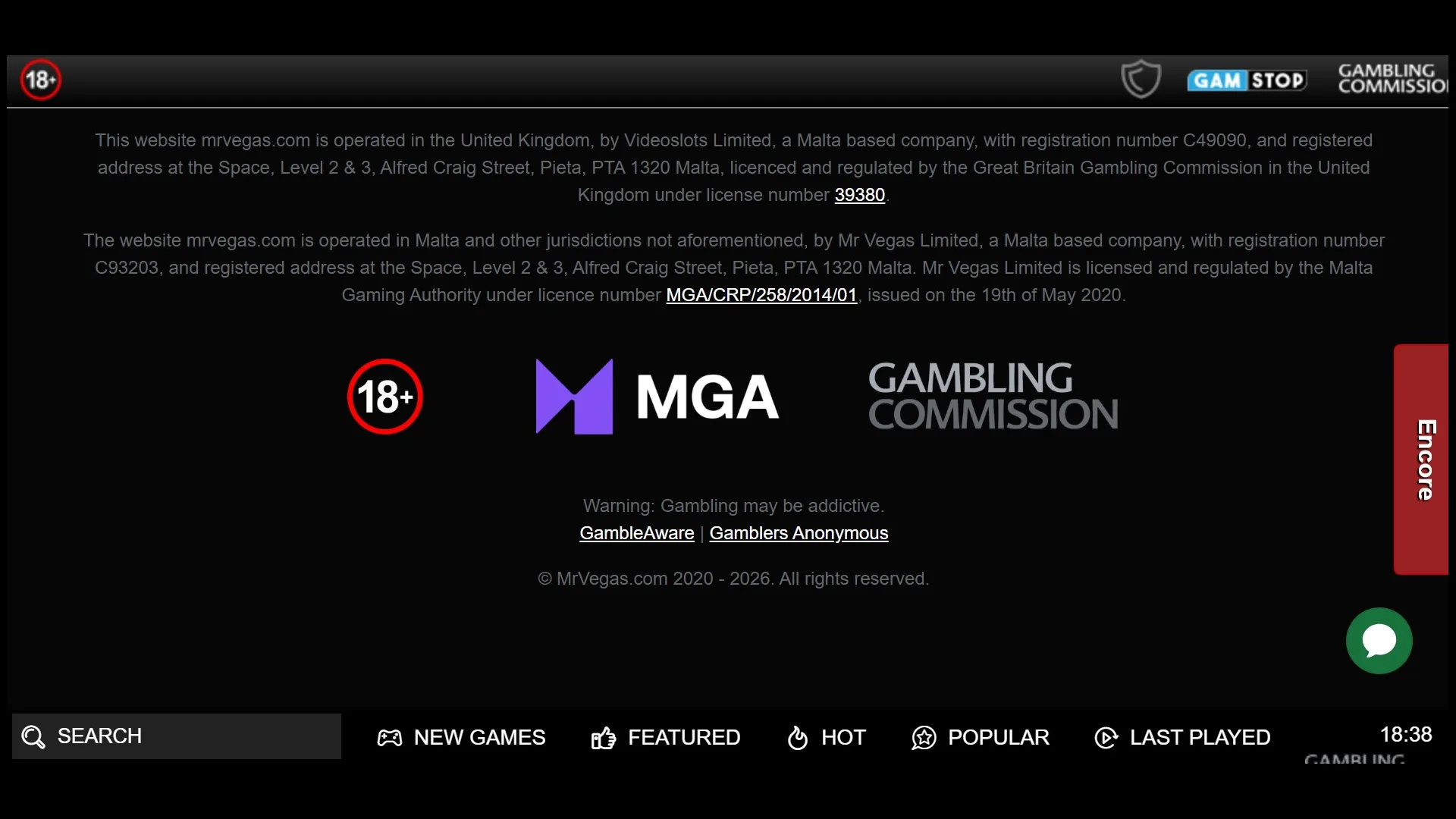 MrVegasLicense Mr Vegas Casino Review