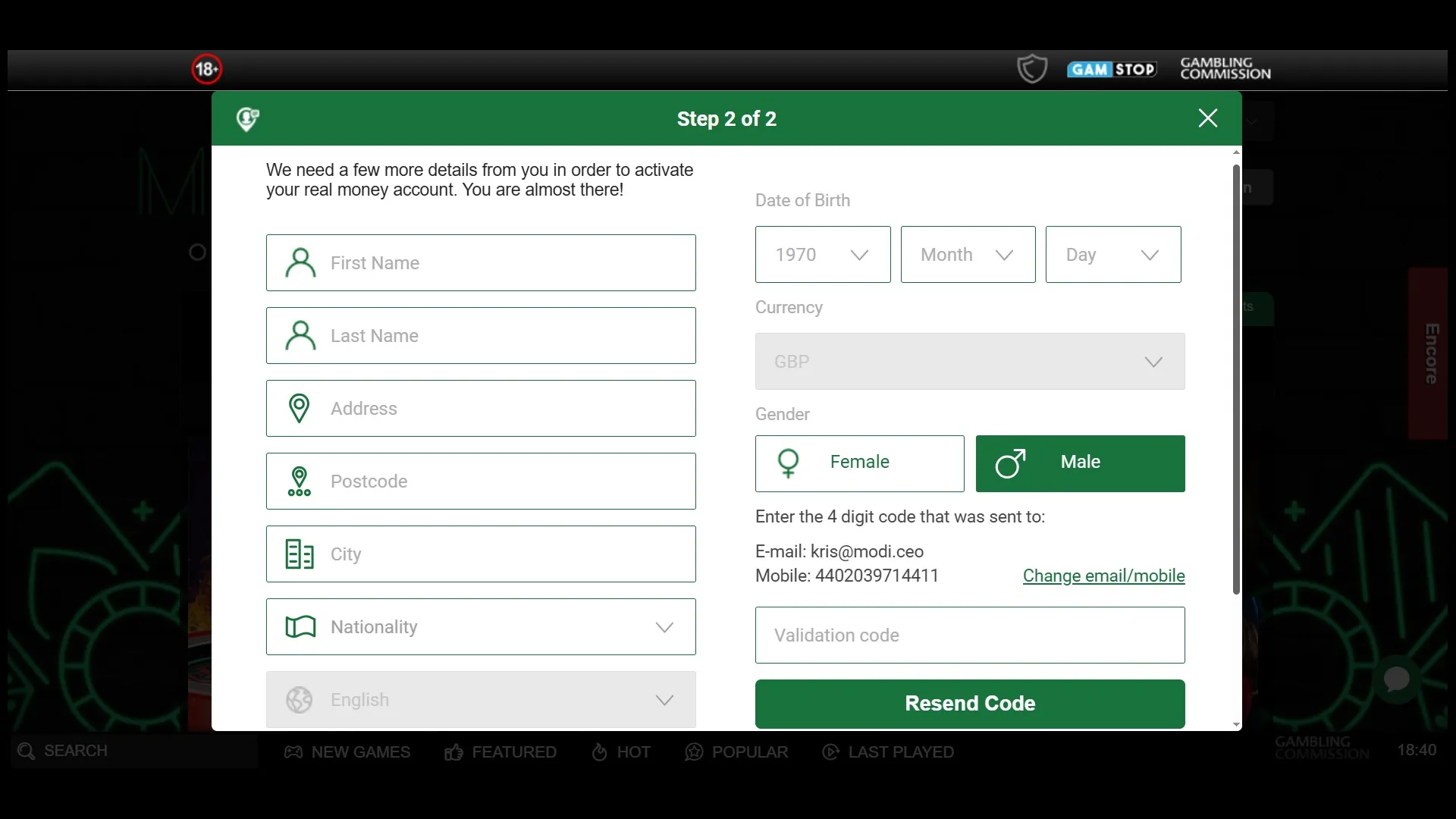 MrVegasRegistration Mr Vegas Casino Review