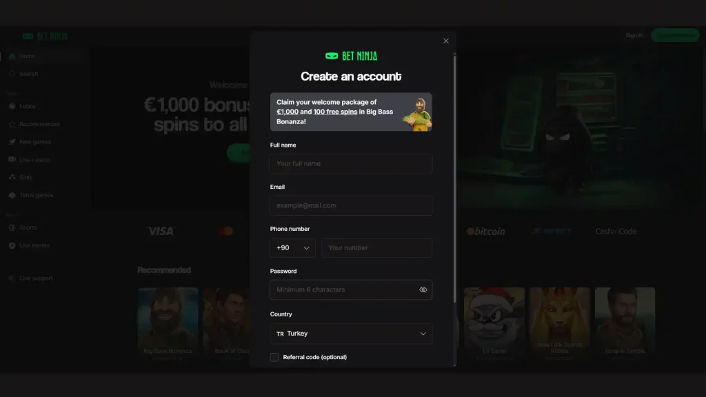 Ninja-Sign-Up-1920-1024x576 Betninja Casino Review