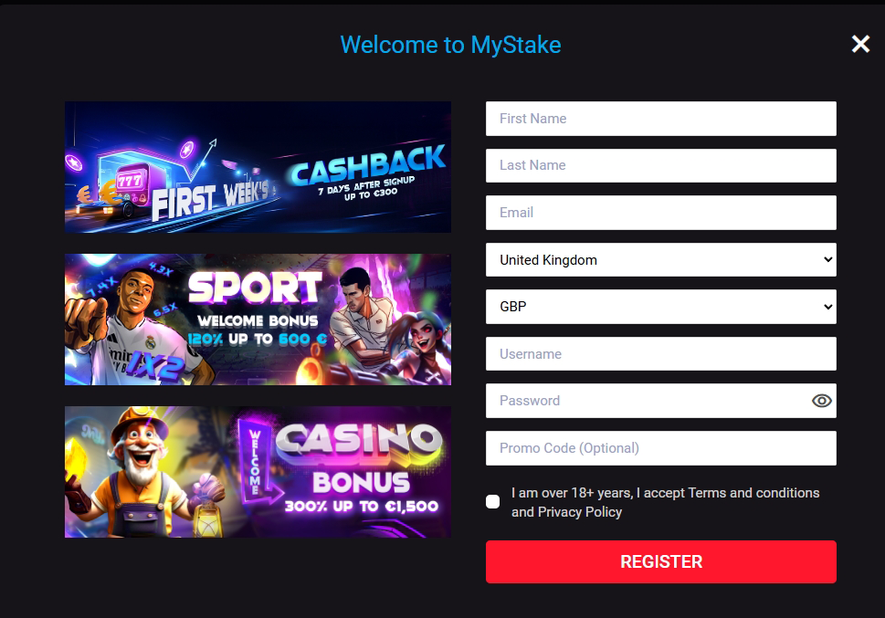 Register-6 MyStake Casino Review