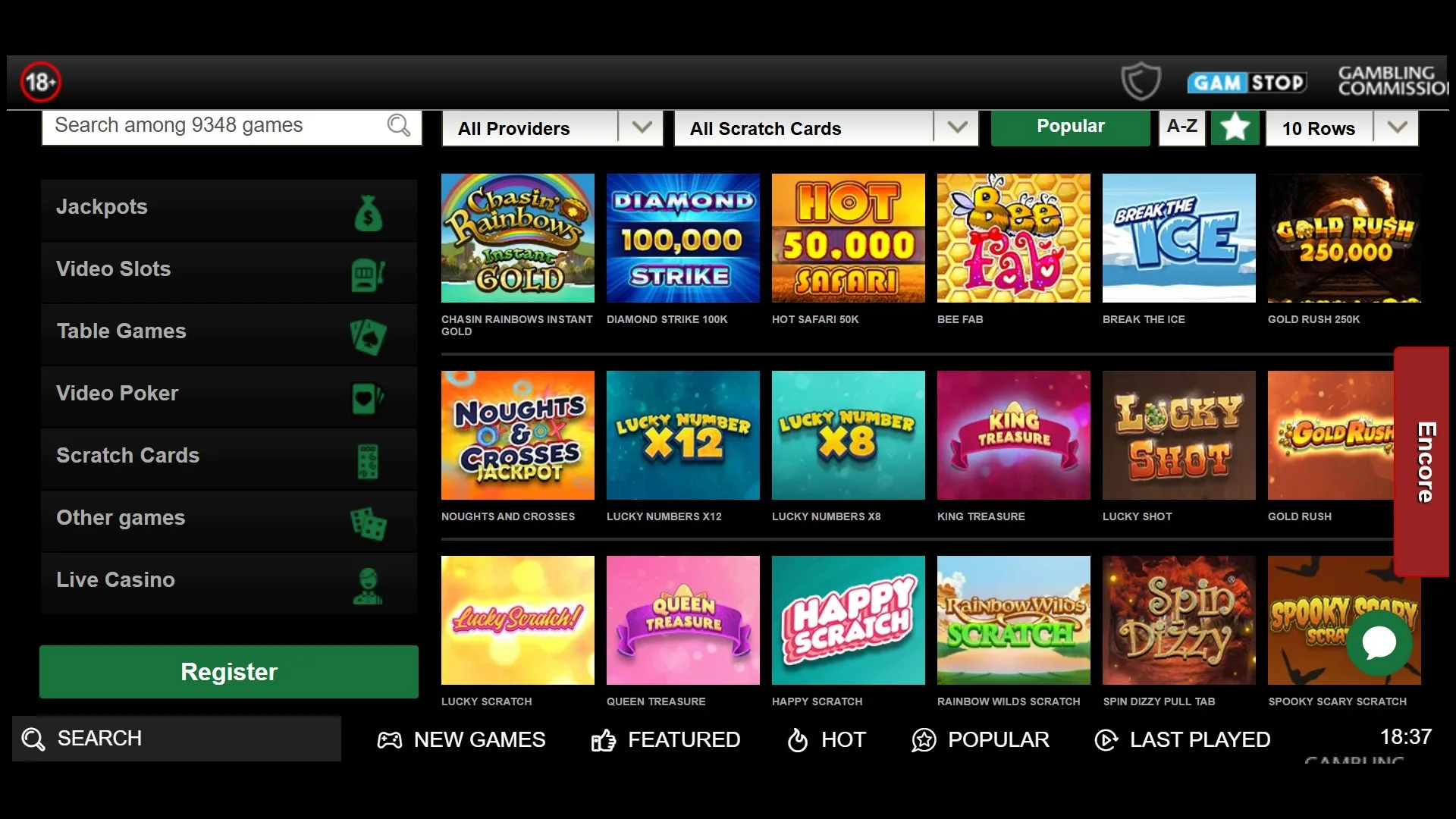 ScratchCards Mr Vegas Casino Review