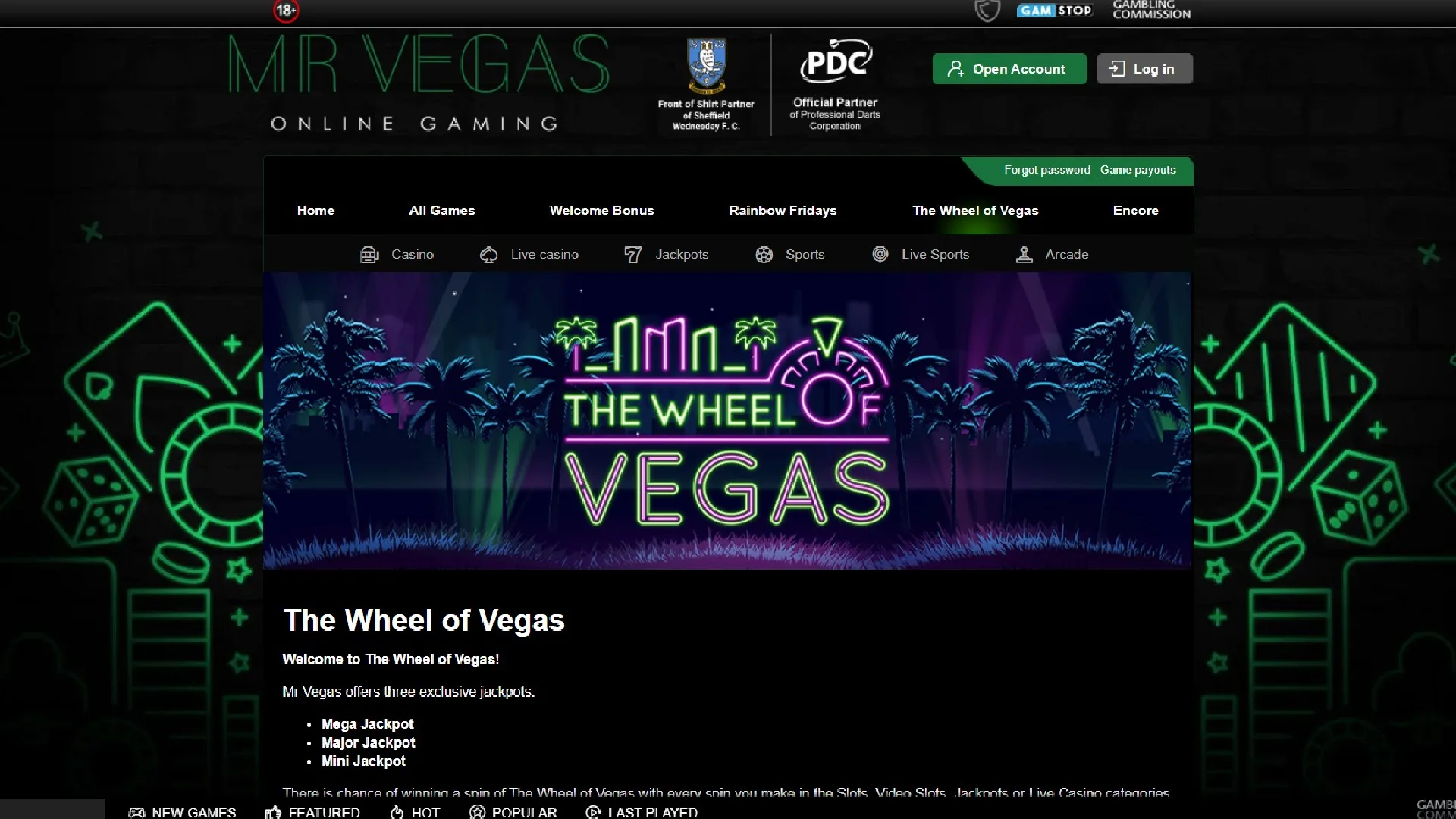 TheWheelOfVegas Mr Vegas Casino Review