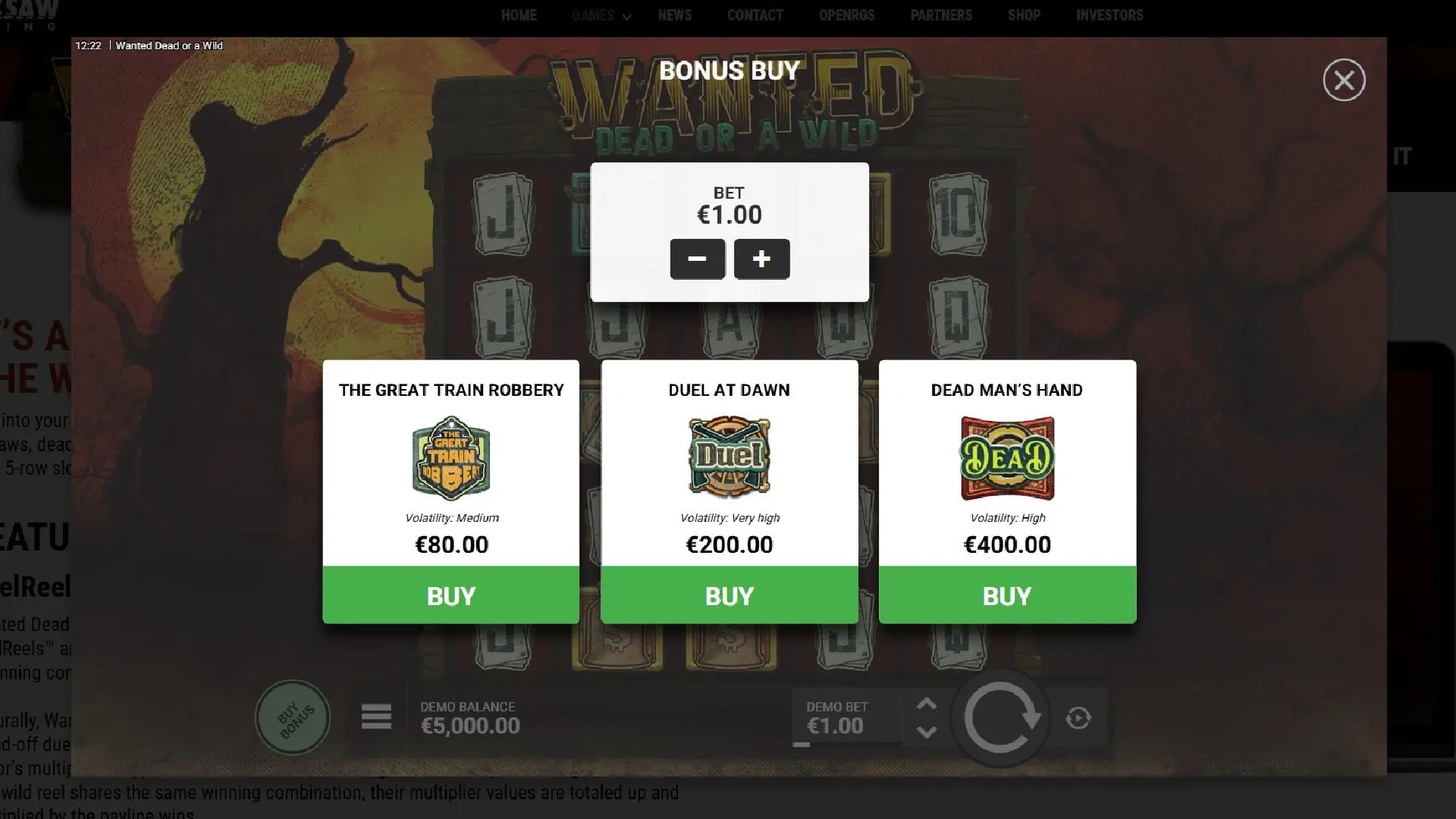 WantedDeadOrAWildBonusBuy Wanted Dead or a Wild