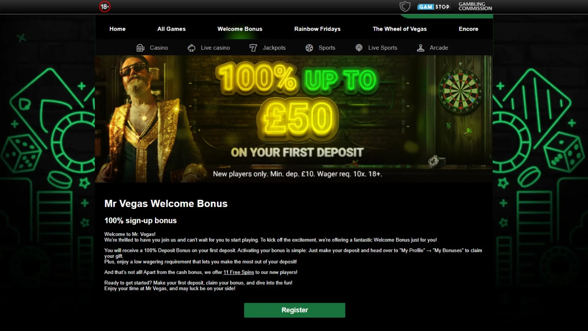 WelcomeBonus-1 Mr Vegas Casino Review