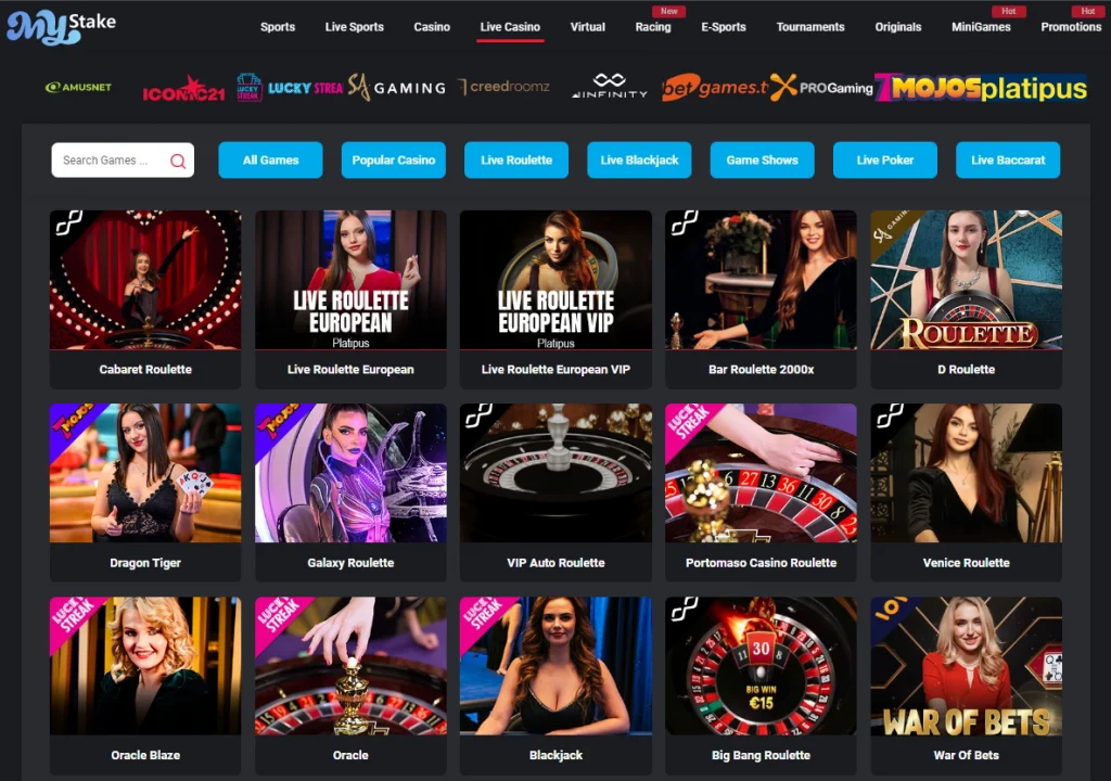live-4-1024x720 MyStake Casino Review