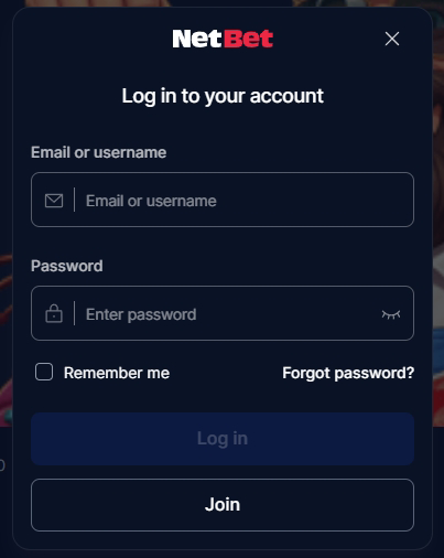 login-2 NetBet Casino Review