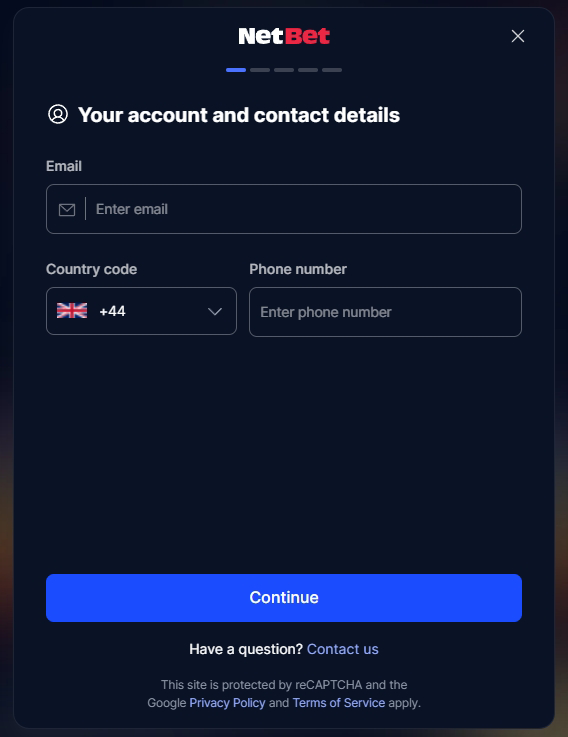 registerform-1 NetBet Casino Review