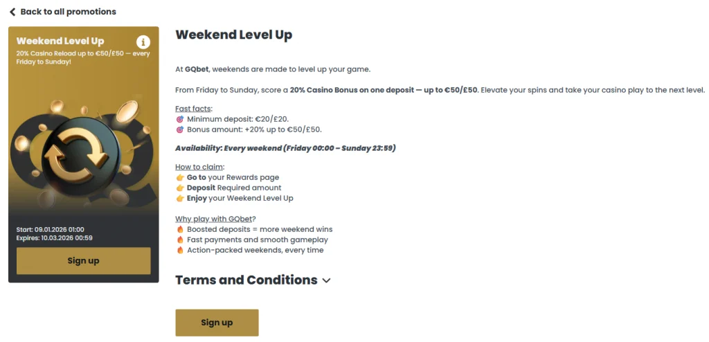 weekendlevelup-1024x494 GQBet Casino Review