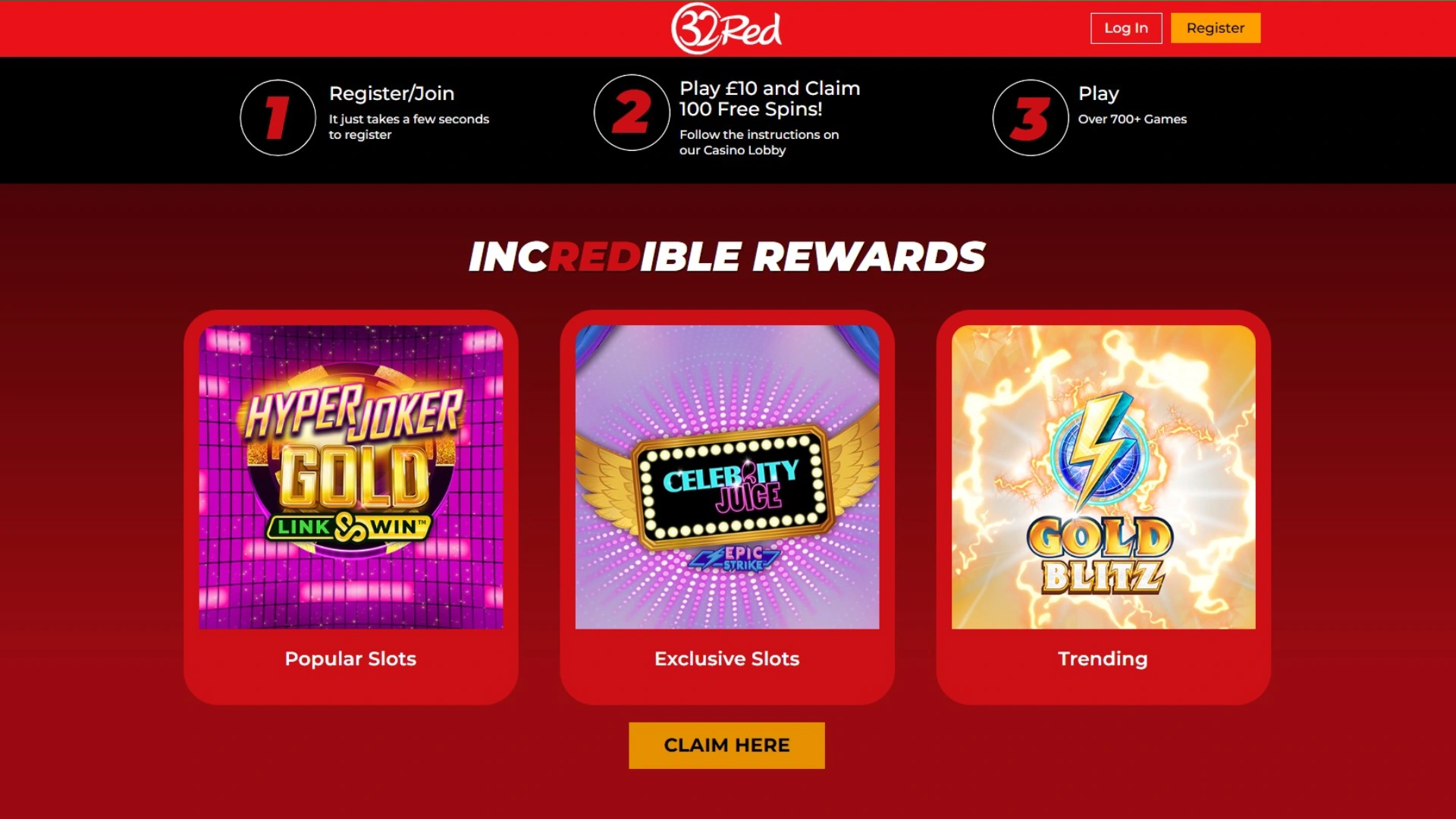 32Red Top 10 UK Online Casinos – March 2026