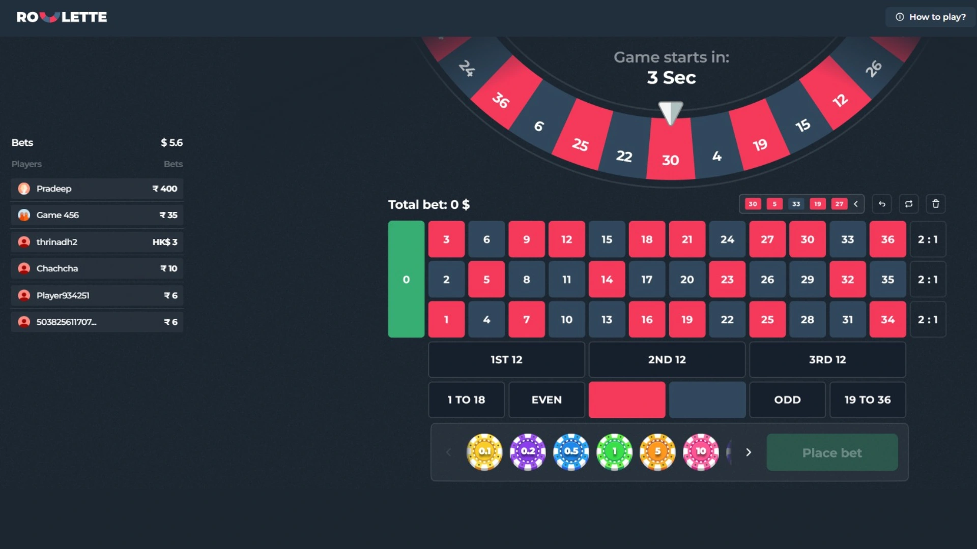 InOut Games Roulette