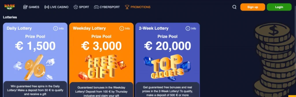 Casino-lottery-section-with-daily-and-weekly-prize-pools-1024x337 Basswin Casino Review