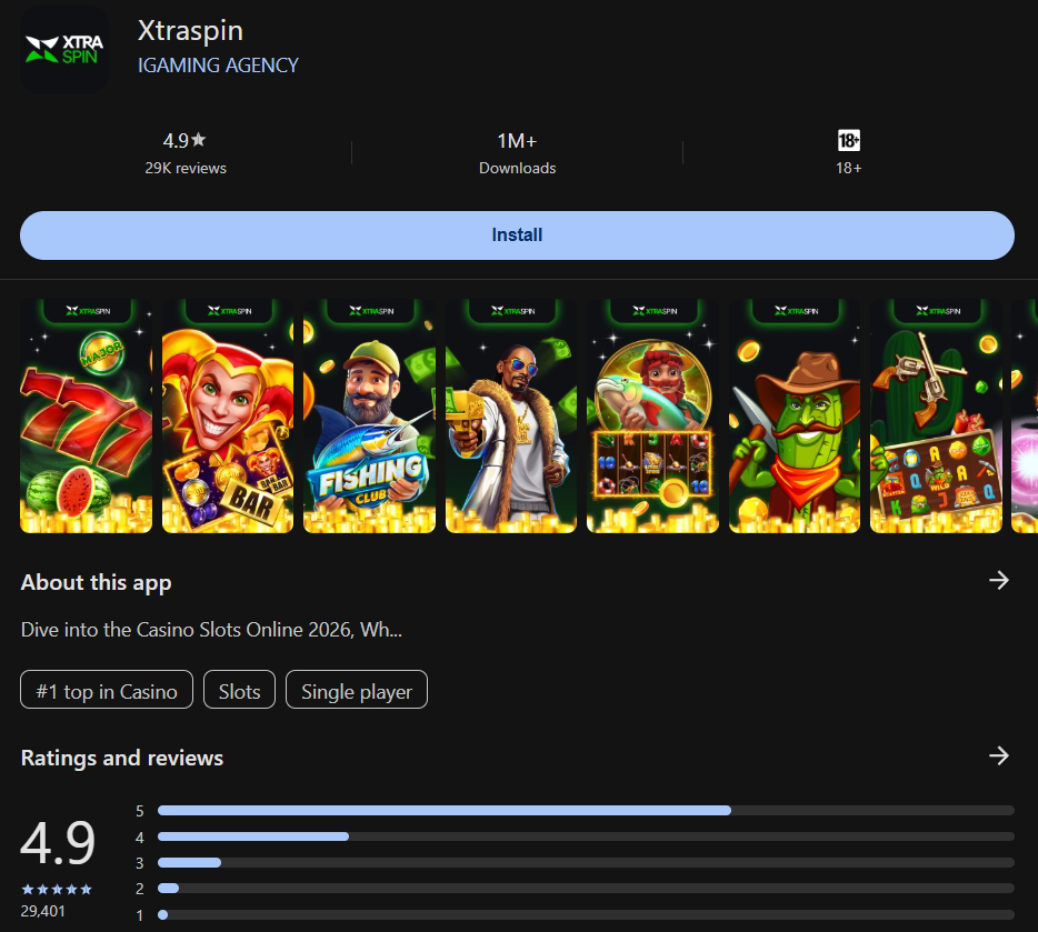 app XtraSpin Casino Review