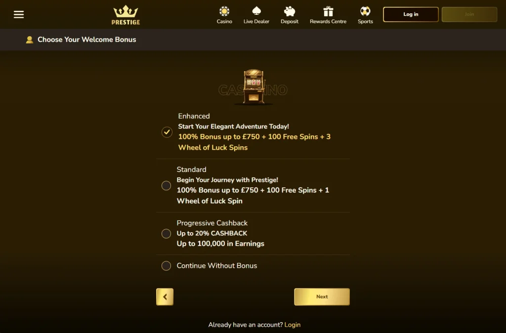 step2-1024x674 Prestige Casino Review