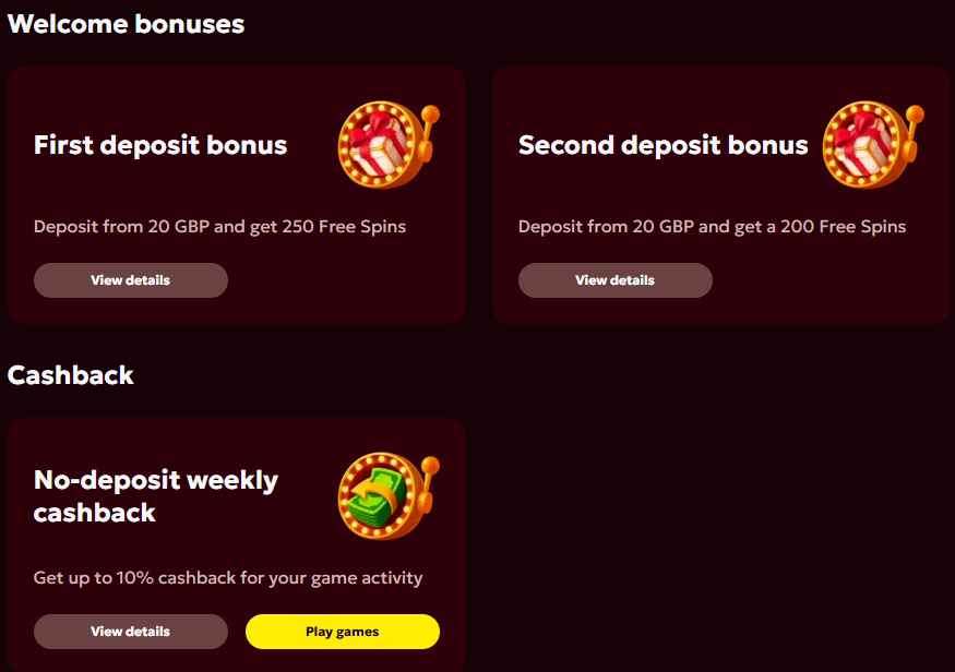 welcome-3 SpinoBon Casino Review