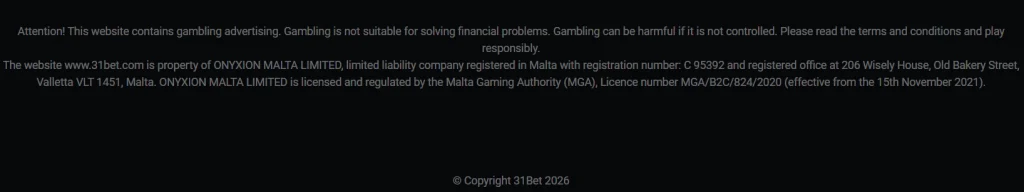 lisen-1024x192 31Bets Casino Review